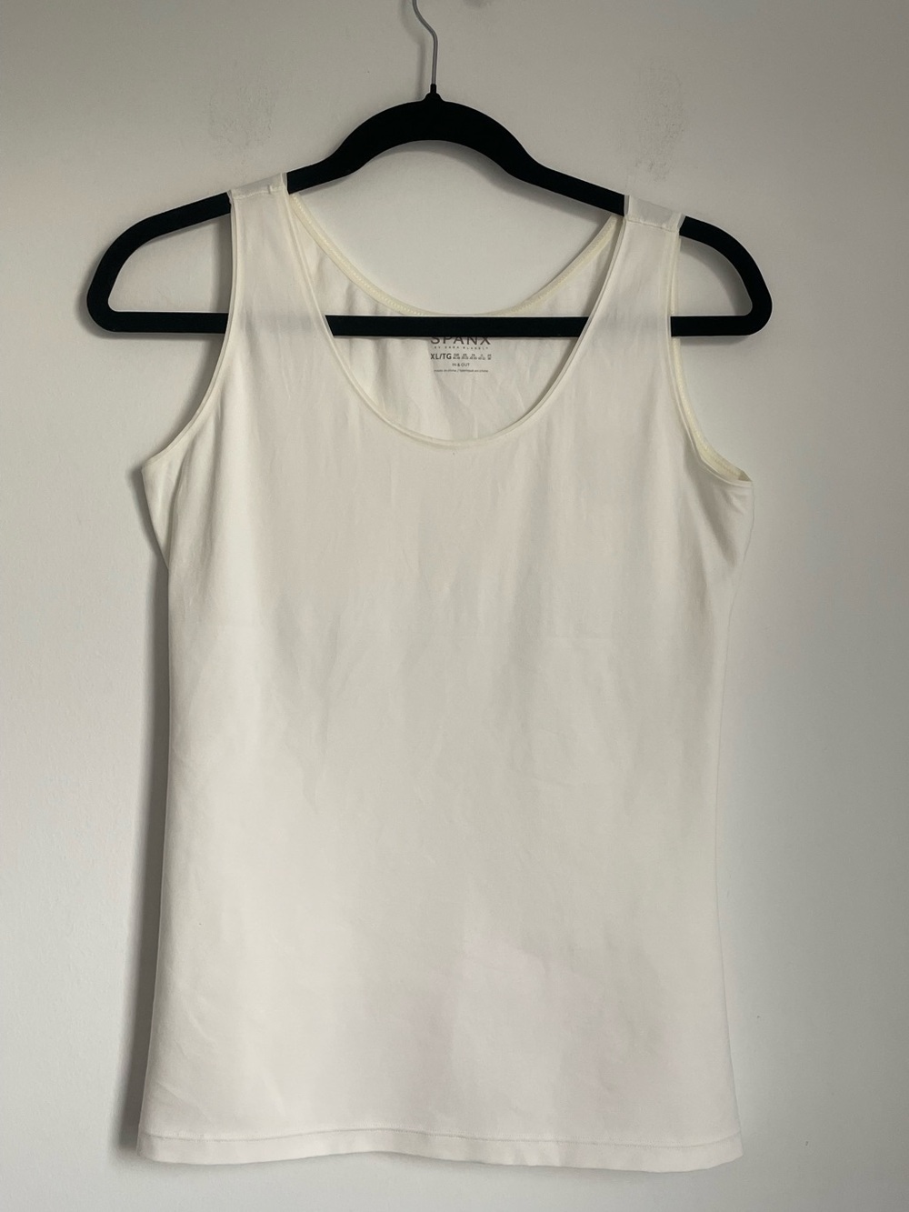 Spanx Ivory In and Out Round Neck Shapewear Cotton Tank Size XL Smoothing Basics